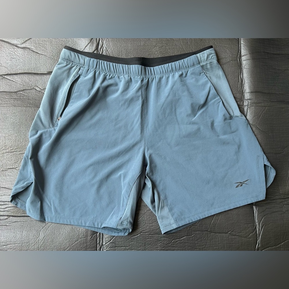 Reebok Blue Athletic Shorts Lightweight Moisture-Wicking
